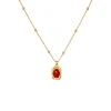 Hyacinth Fox Spirit Moon Red Edition Flowing Years Necklace, Red Agate and Turquoise Pendant, Niche and light luxury design collarbone chain, high-end neck chain Item Picture